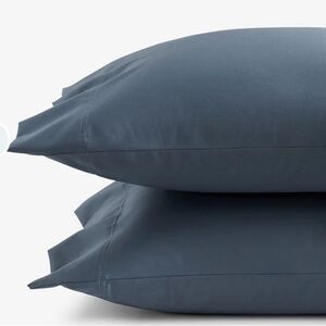 The Company Store Legends Premium Supima® Sateen Pillowcase Set King, Blue. NWT